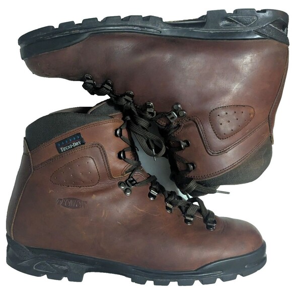 Vintage Tecnica Trekking Tecni-Dry Hiking Boots Men\'s Size 12D Cognac main image 9